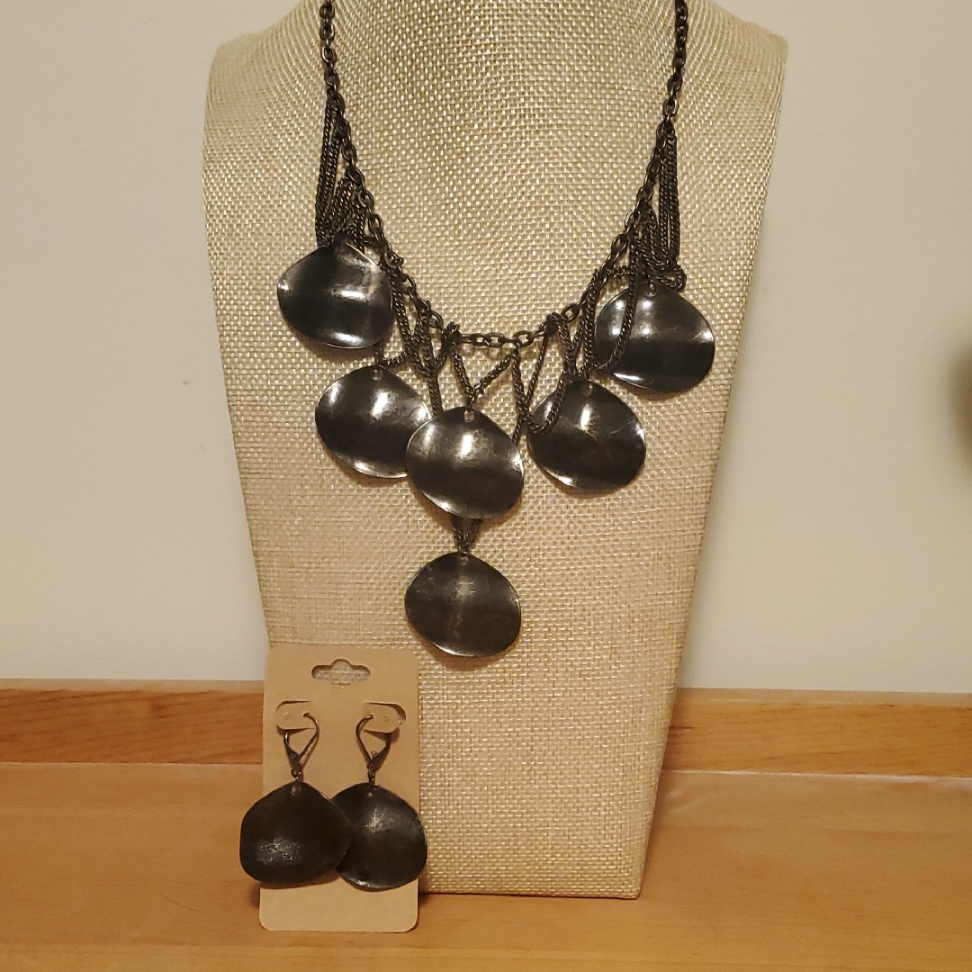 Brutalist Necklace And Earring Set